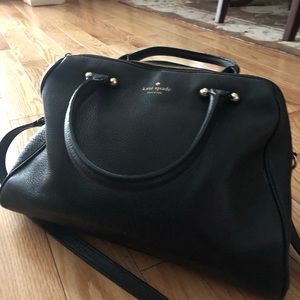 Kate Spade black leather satchel handbag